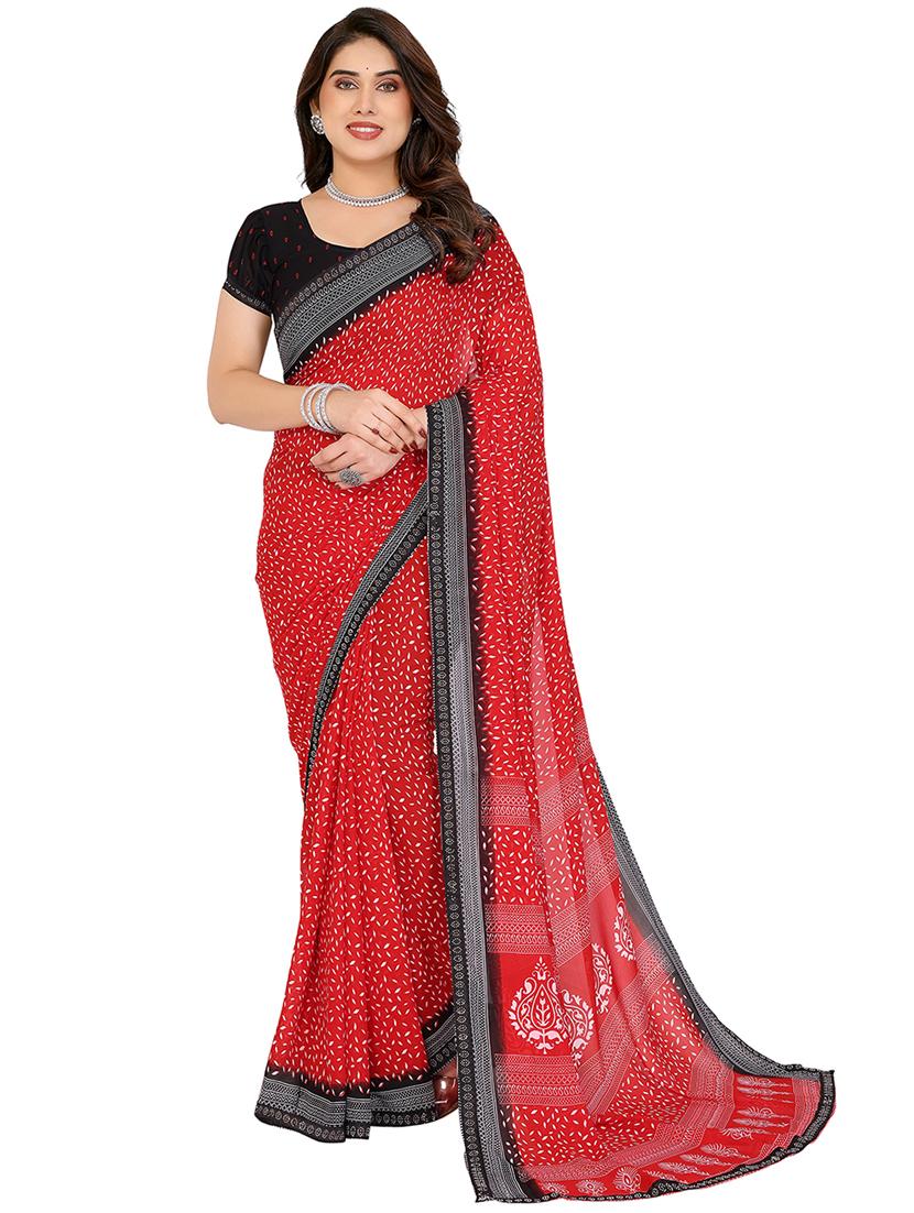 women printed casual wear saree with blouse - 22048556 - Zoom Image - 0