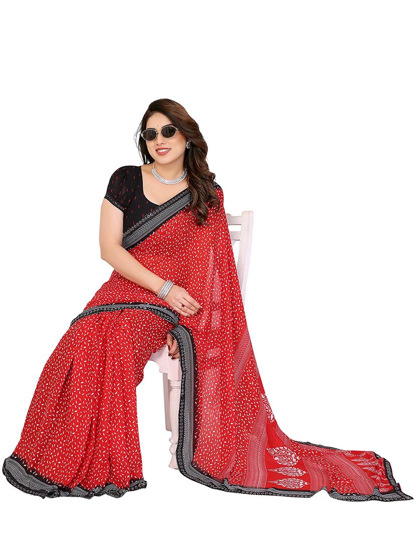 women printed casual wear saree with blouse - 22048556 - Standard Image - 1