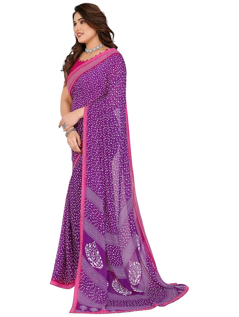 women printed casual wear saree with blouse - 22048558 -  Standard Image - 1