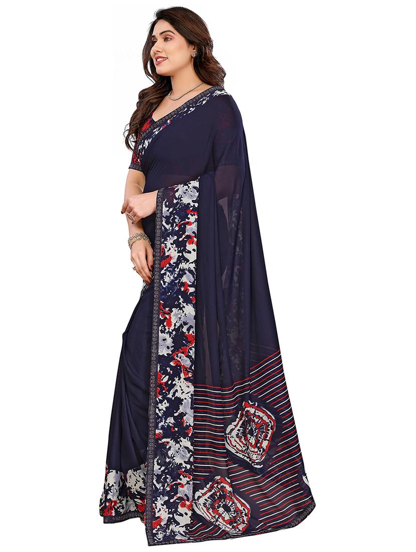 women printed casual wear saree with blouse - 22048567 - Standard Image - 1