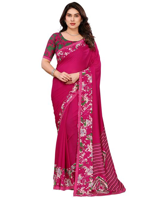 women printed casual wear saree with blouse - 22048569 -  Standard Image - 0
