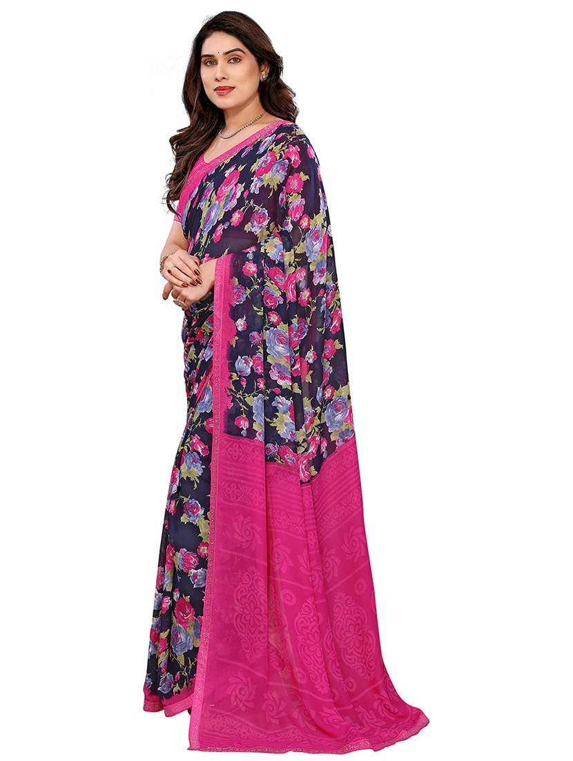 women printed casual wear saree with blouse - 22048571 -  Standard Image - 1