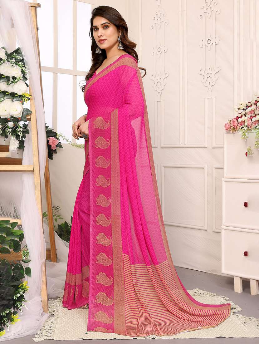 women printed casual wear saree with blouse - 22048604 -  Standard Image - 1