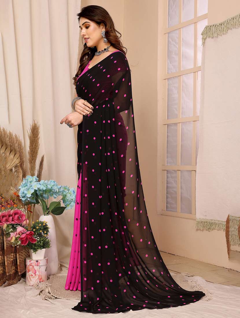 women printed casual wear saree with blouse - 22048609 -  Standard Image - 1