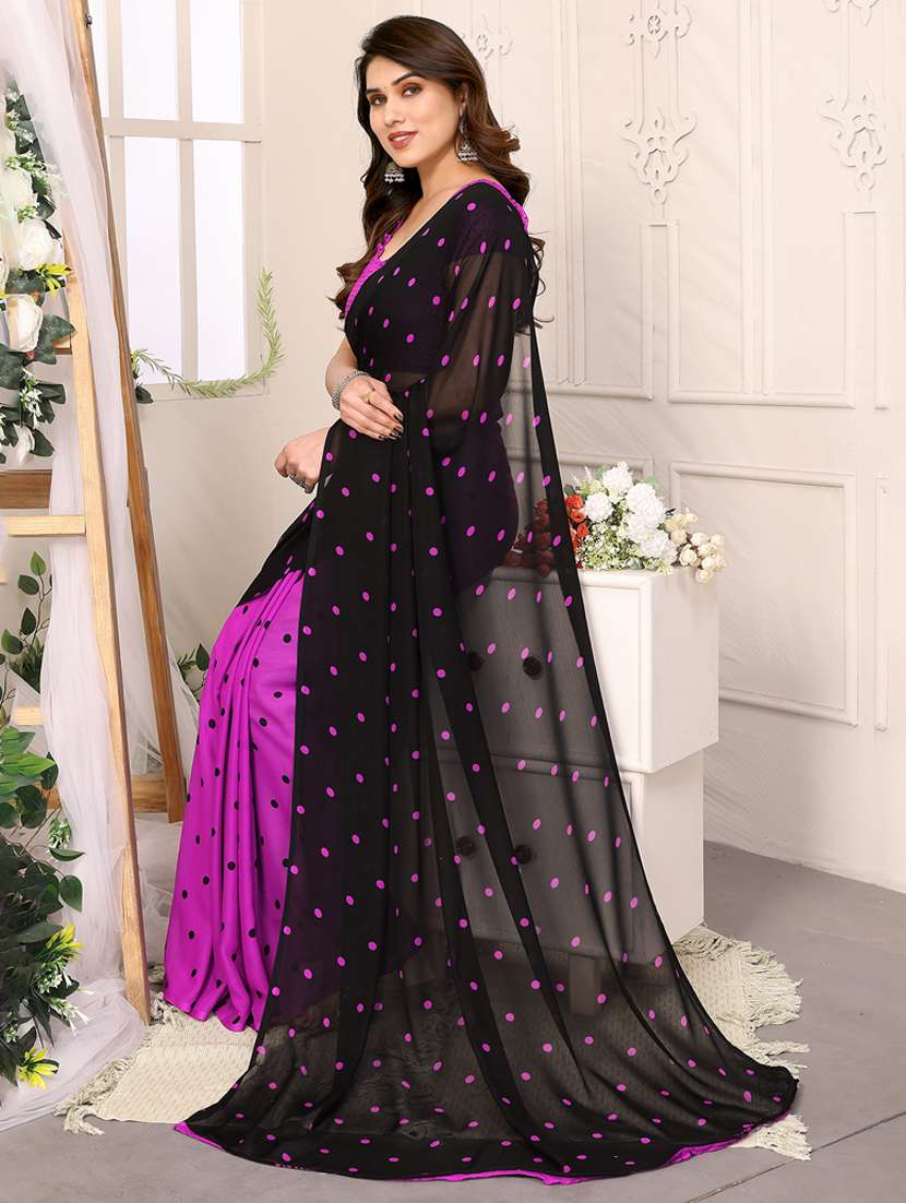 women printed casual wear saree with blouse - 22048612 -  Standard Image - 1