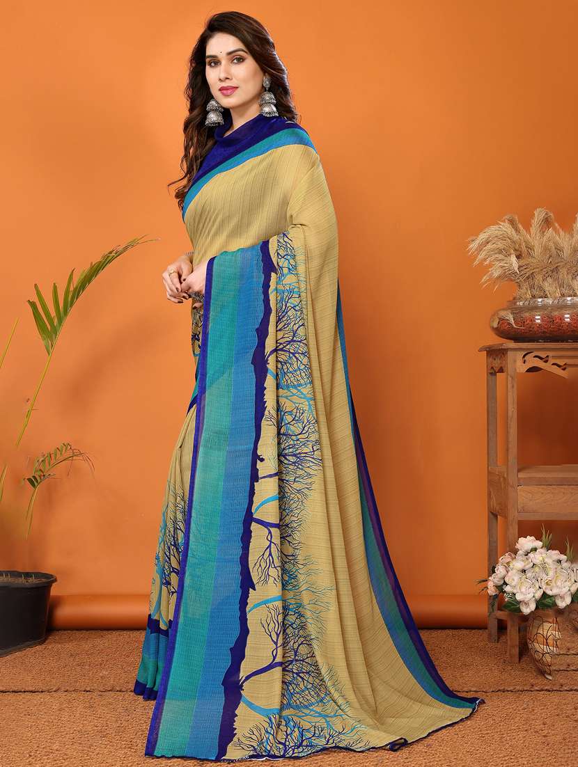 women printed casual wear saree with blouse - 22048621 -  Standard Image - 1