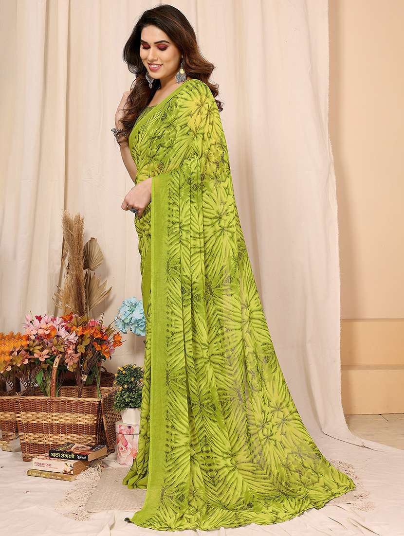 women printed casual wear saree with blouse - 22048659 -  Standard Image - 1