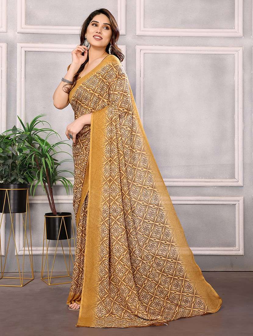women printed casual wear saree with blouse - 22048684 -  Standard Image - 1