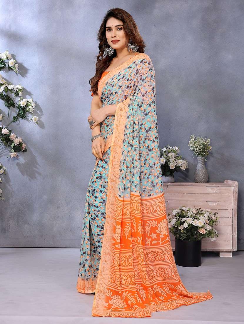 women printed casual wear saree with blouse - 22048700 -  Standard Image - 1