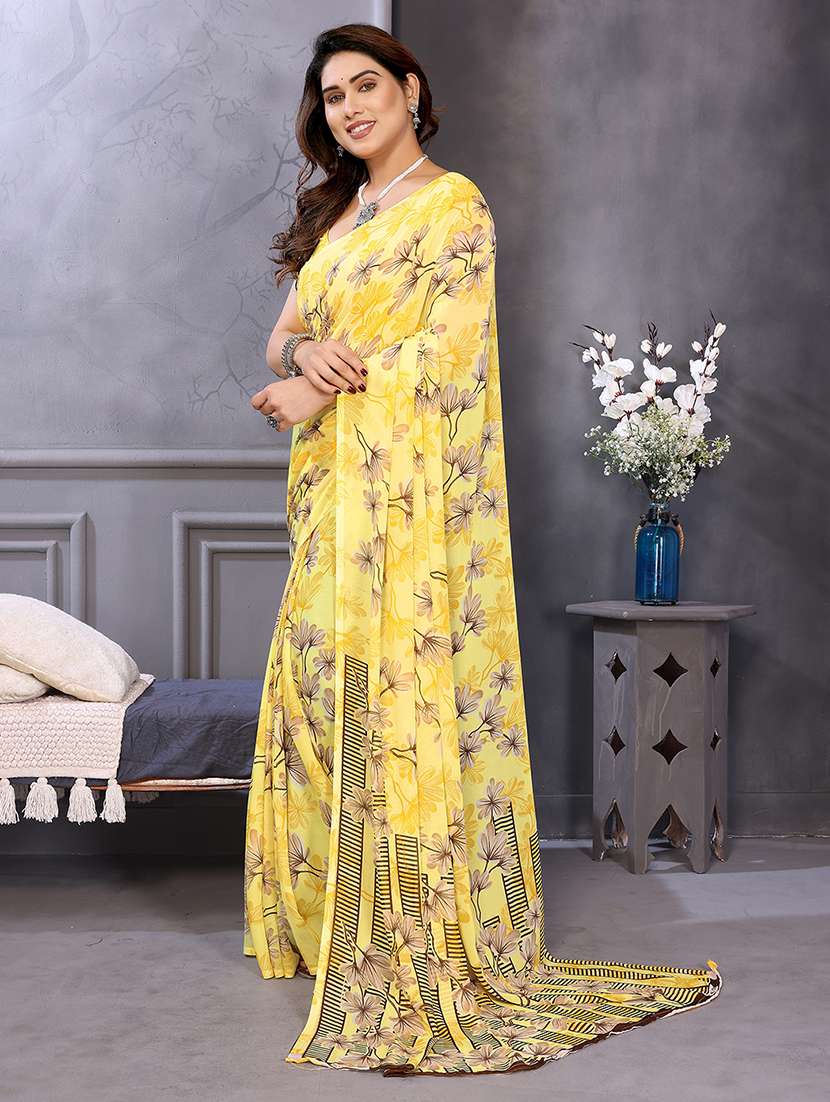 women printed casual wear saree with blouse - 22048720 -  Standard Image - 1