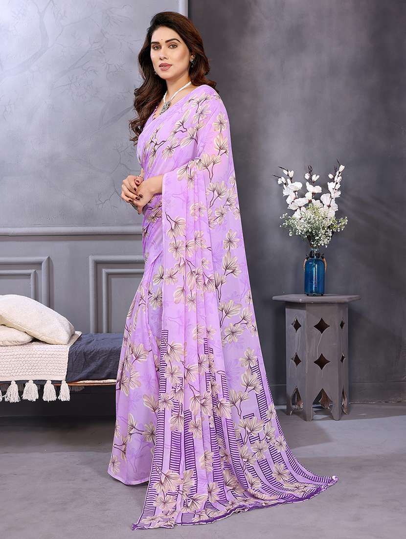 women printed casual wear saree with blouse - 22048721 -  Standard Image - 1