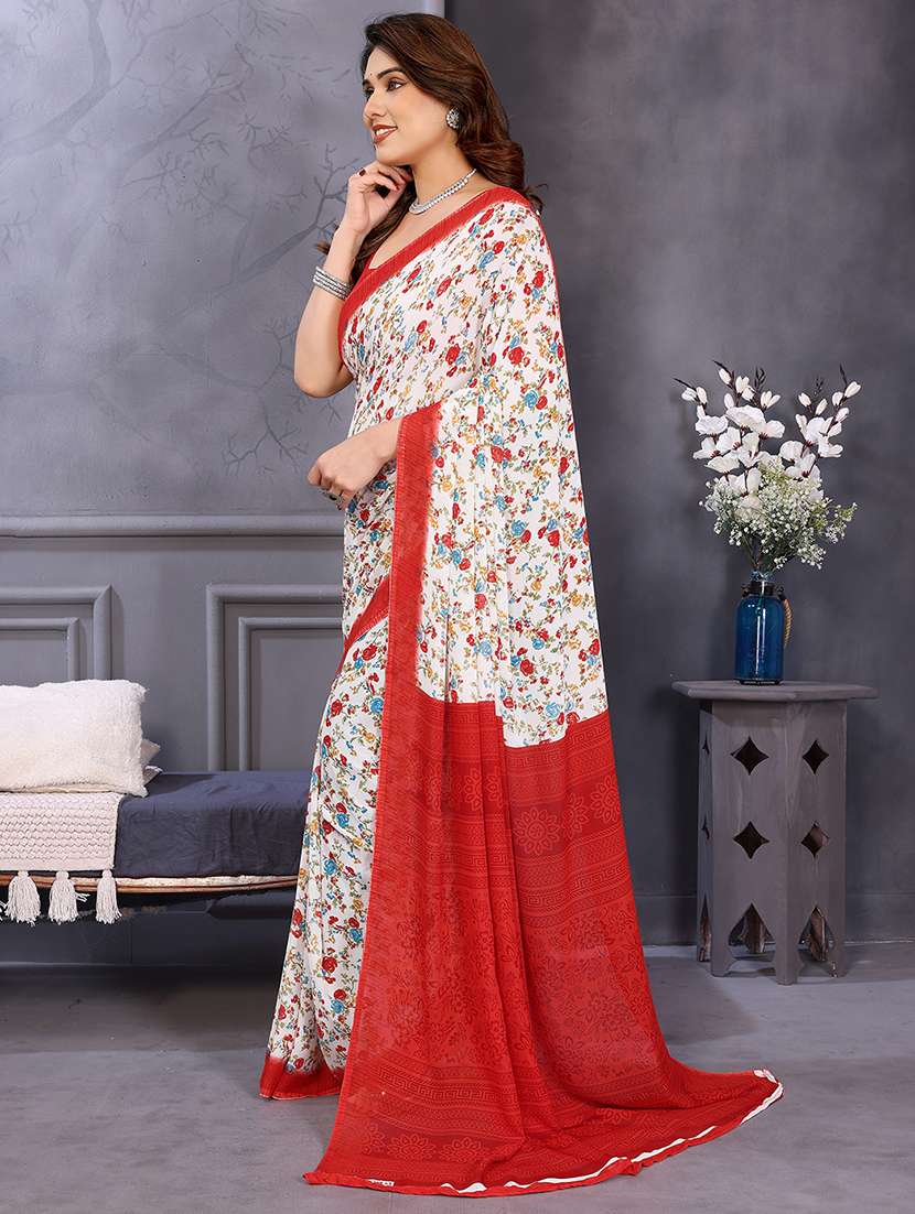 women printed casual wear saree with blouse - 22048724 -  Standard Image - 1