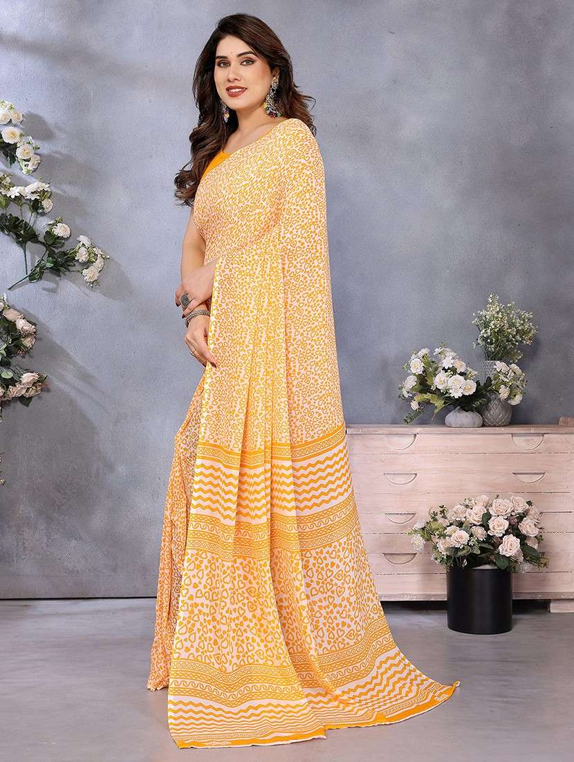 women printed casual wear saree with blouse - 22048773 -  Standard Image - 1