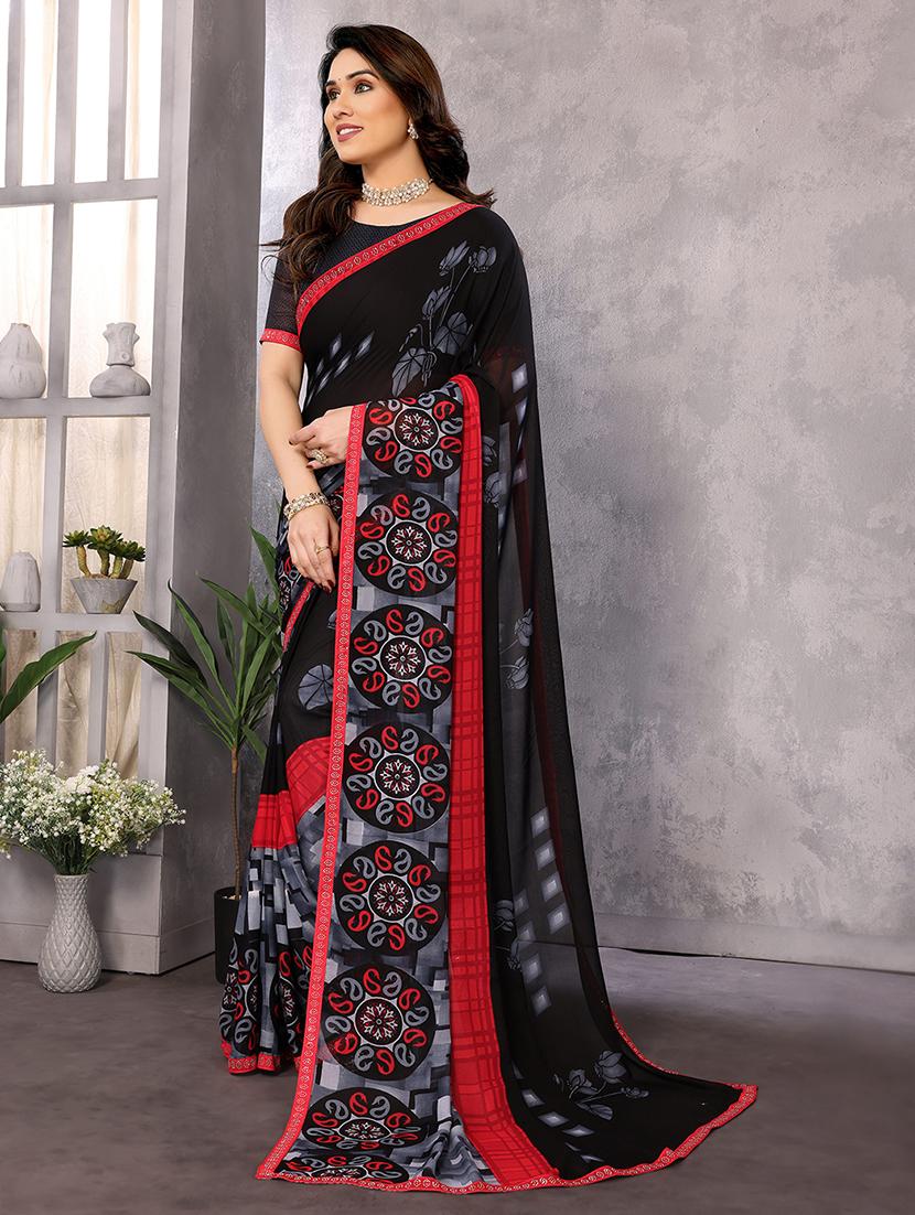 women printed casual wear saree with blouse - 22048840 - Standard Image - 1
