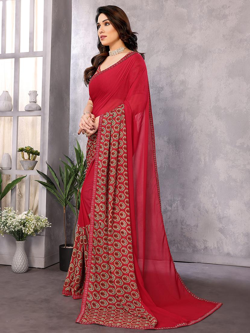 women printed casual wear saree with blouse - 22048842 - Standard Image - 1