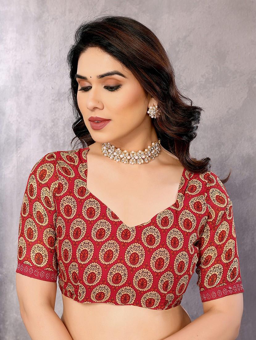 women printed casual wear saree with blouse - 22048842 - Standard Image - 4