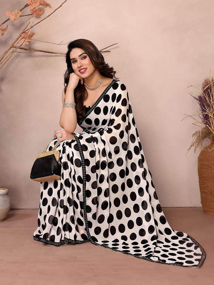 women printed casual wear saree with blouse - 22048844 -  Standard Image - 1