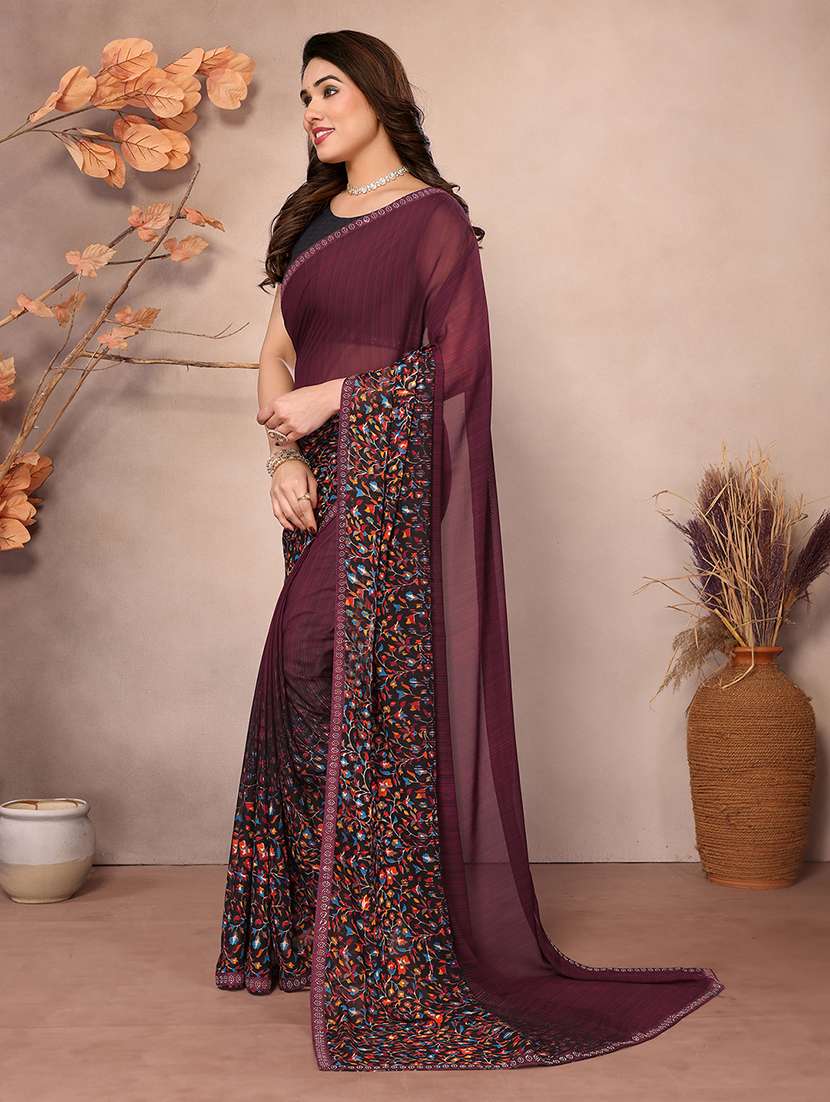 women printed casual wear saree with blouse - 22048847 -  Standard Image - 1