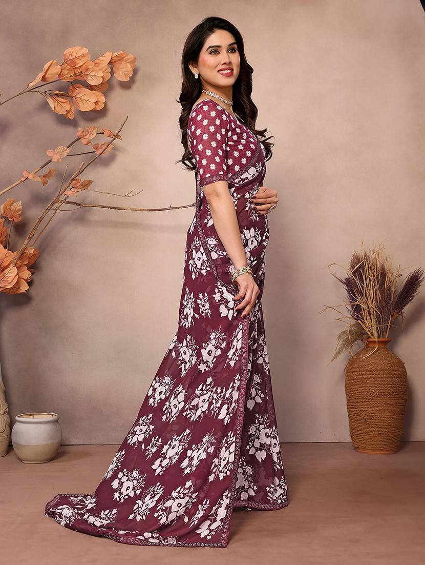 women printed casual wear saree with blouse - 22048851 - Standard Image - 1