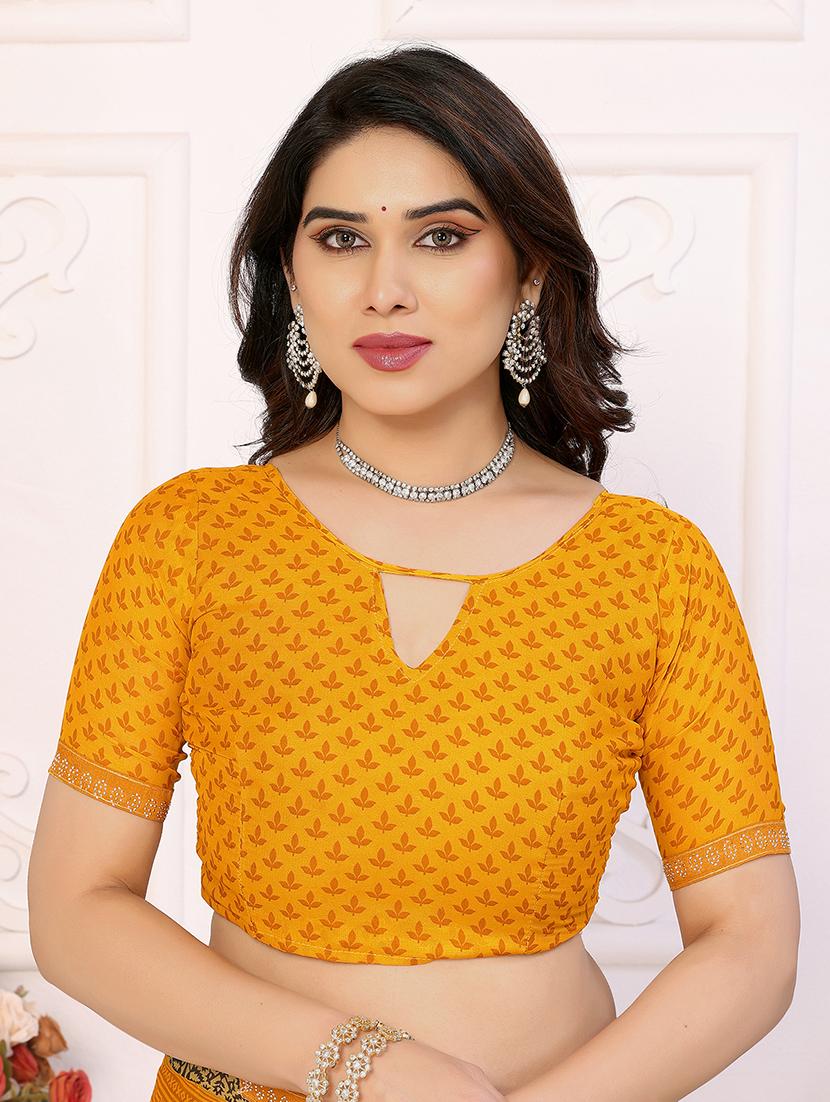 women printed casual wear saree with blouse - 22048859 - Standard Image - 4