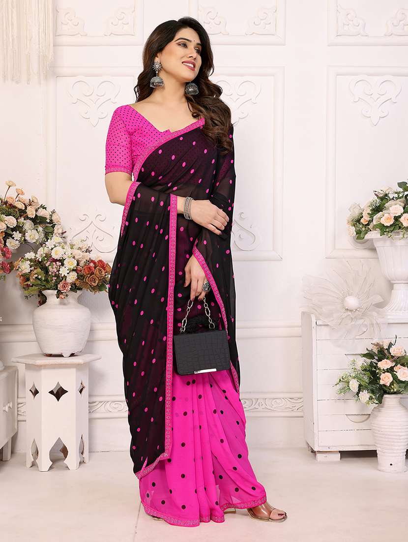women printed casual wear saree with blouse - 22048862 -  Standard Image - 1