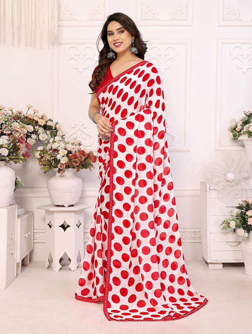 women printed casual wear saree with blouse - 22048868 -  Standard Image - 1