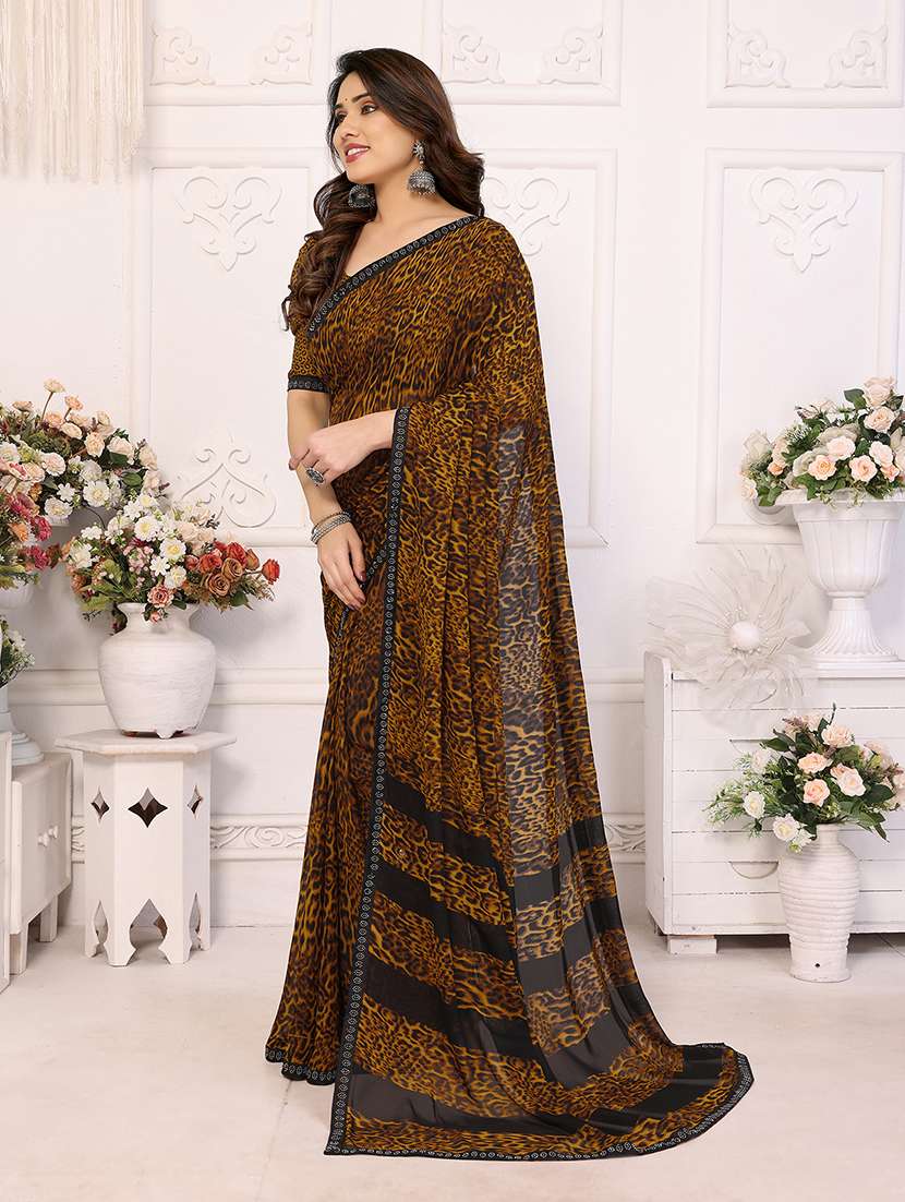 women printed casual wear saree with blouse - 22048869 -  Standard Image - 1