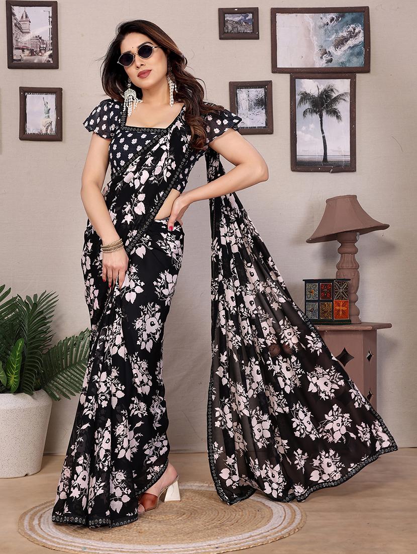 women printed casual wear saree with blouse - 22048873 - Zoom Image - 0