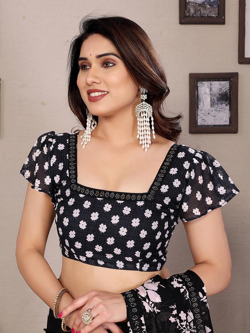 women printed casual wear saree with blouse - 22048873 - Standard Image - 4