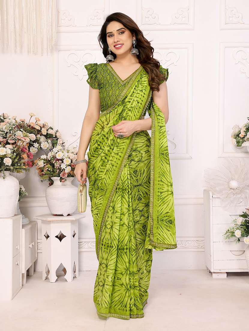 women printed casual wear saree with blouse - 22048874 -  Standard Image - 1
