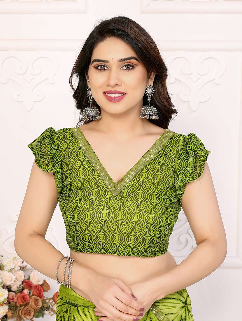 women printed casual wear saree with blouse - 22048874 -  Standard Image - 4