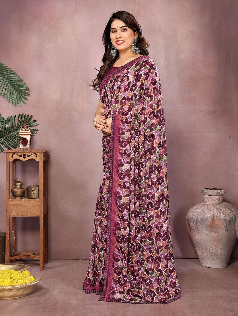 women printed casual wear saree with blouse - 22048881 -  Standard Image - 1
