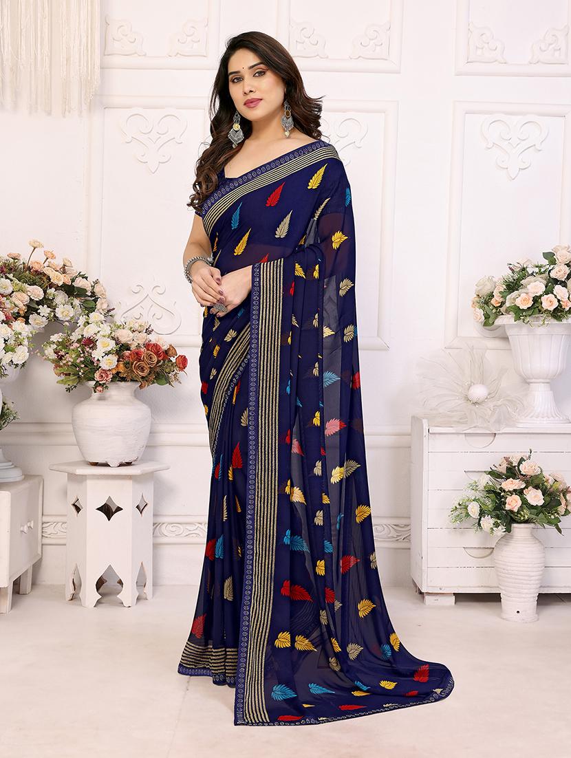 women printed casual wear saree with blouse - 22048882 -  Standard Image - 1