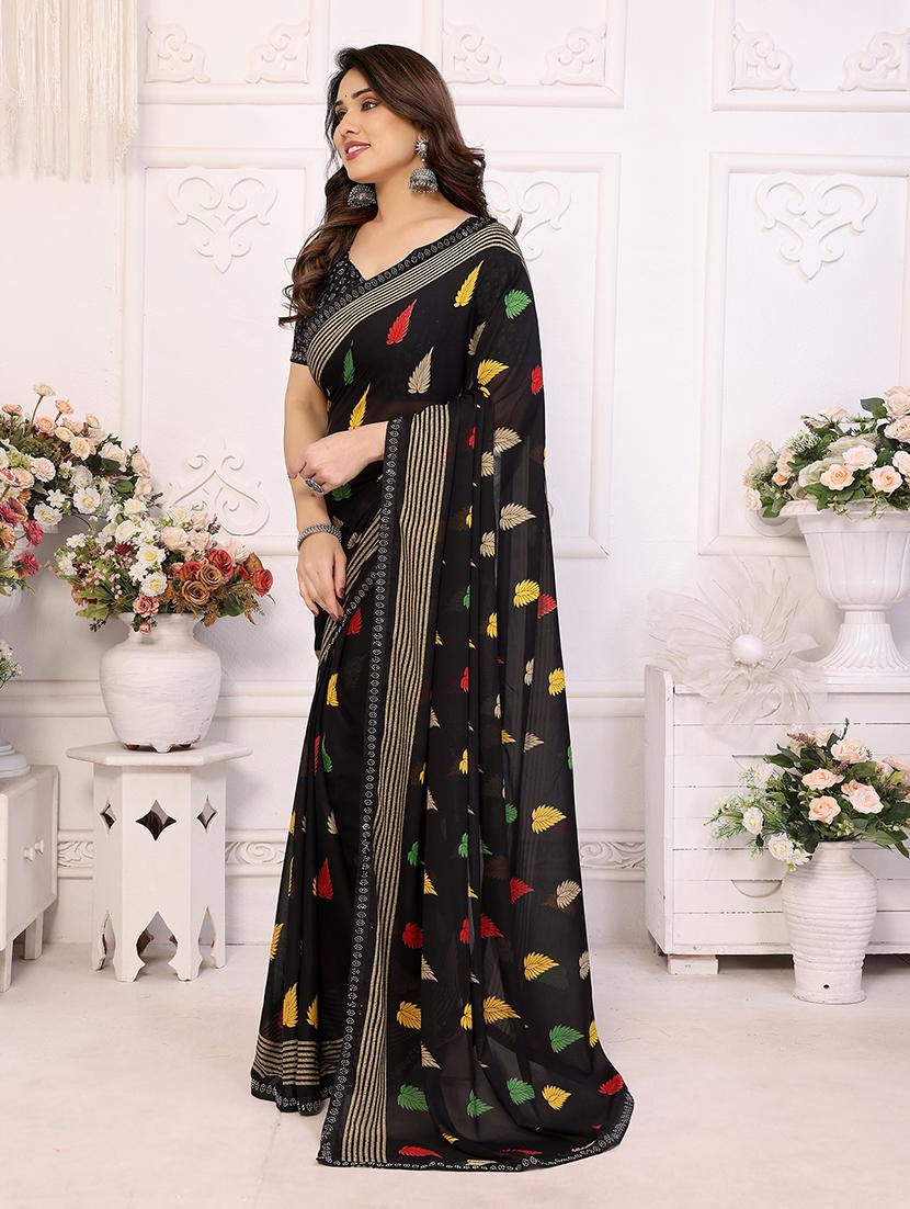 women printed casual wear saree with blouse - 22048883 - Standard Image - 1