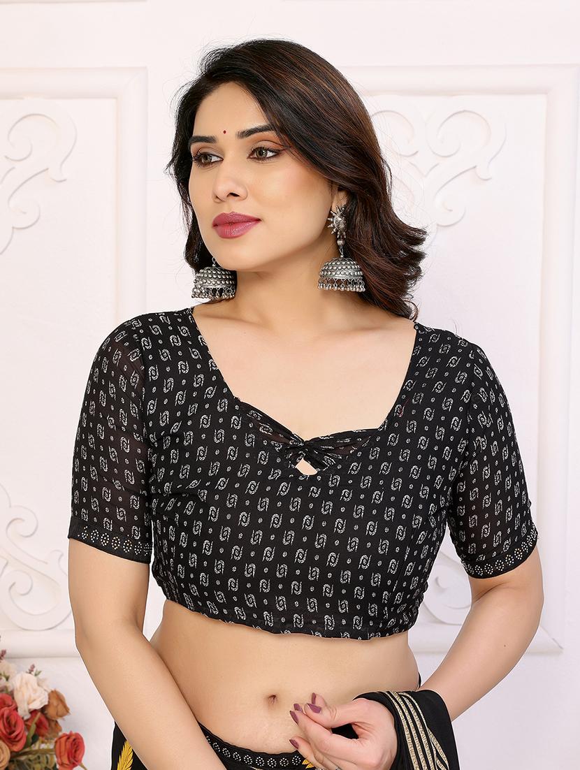 women printed casual wear saree with blouse - 22048883 - Standard Image - 4