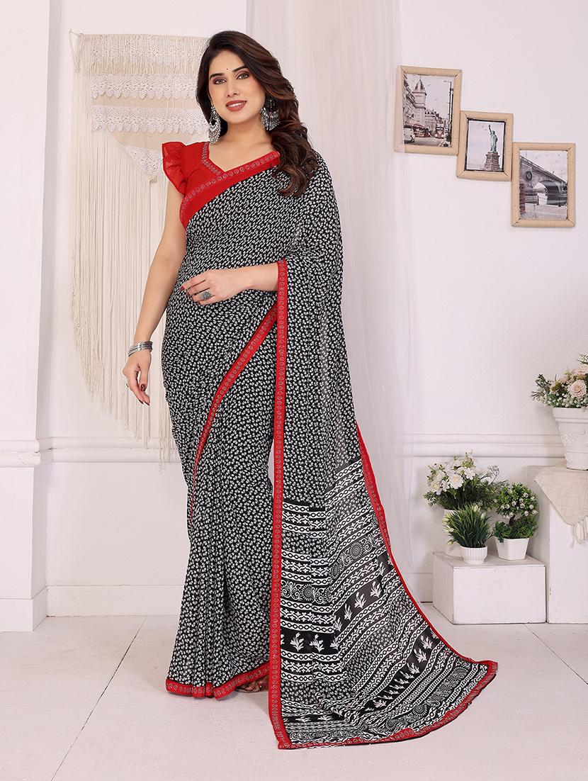 women printed casual wear saree with blouse - 22048886 - Zoom Image - 0