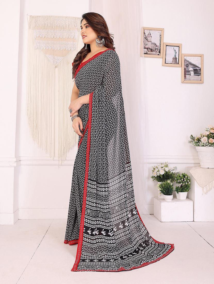 women printed casual wear saree with blouse - 22048886 - Standard Image - 1