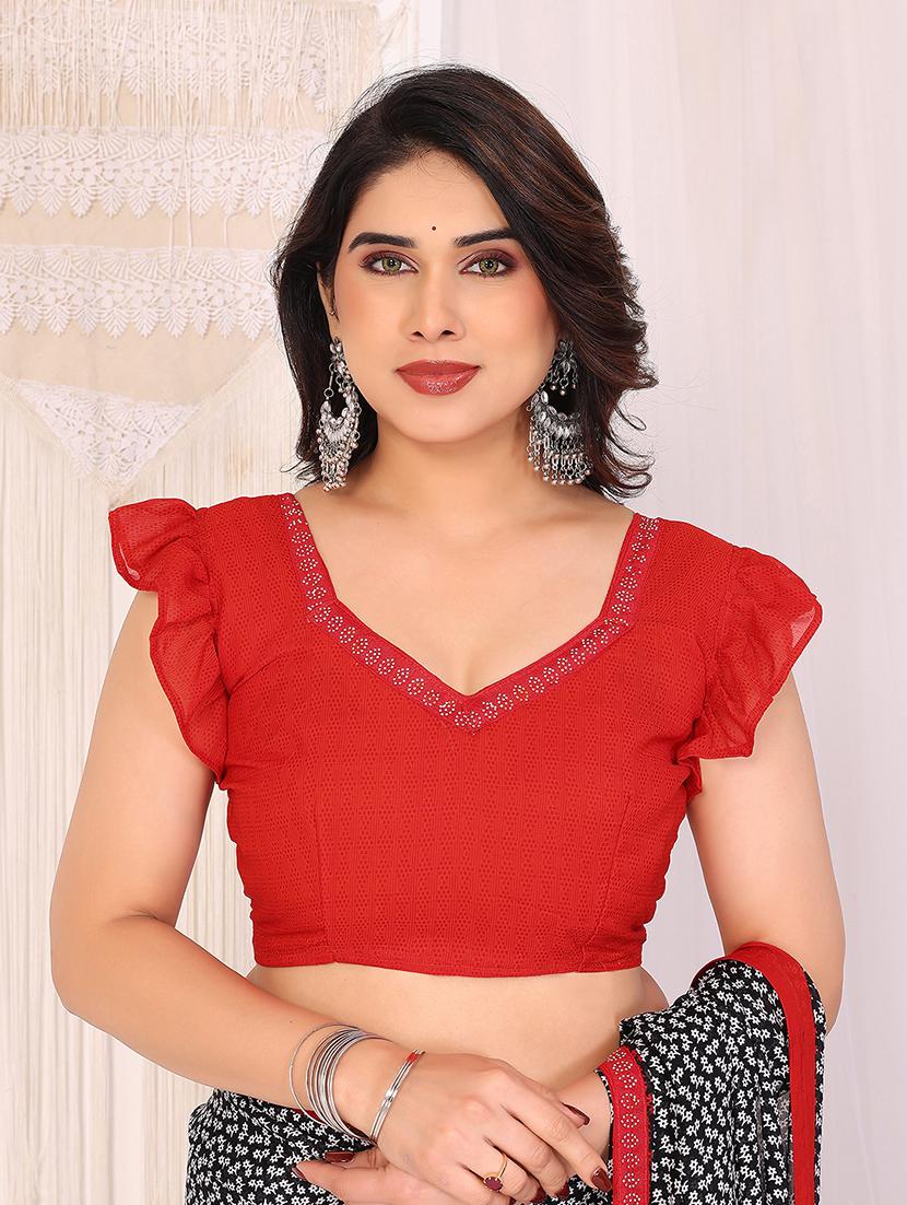 women printed casual wear saree with blouse - 22048886 - Standard Image - 4