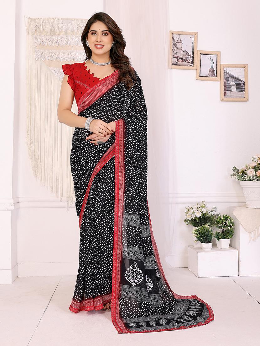 women printed casual wear saree with blouse - 22048892 - Zoom Image - 0