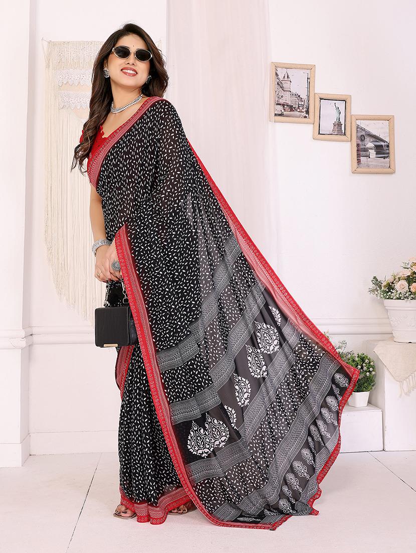 women printed casual wear saree with blouse - 22048892 - Standard Image - 1