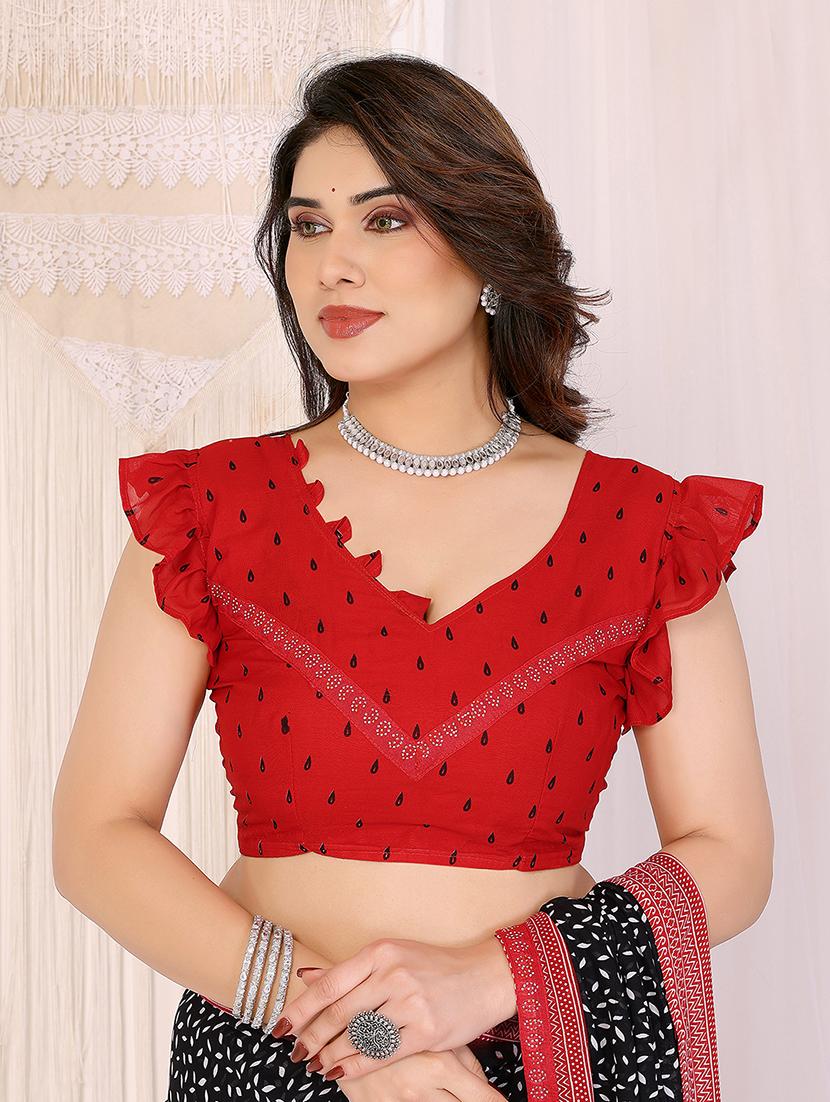 women printed casual wear saree with blouse - 22048892 - Standard Image - 4