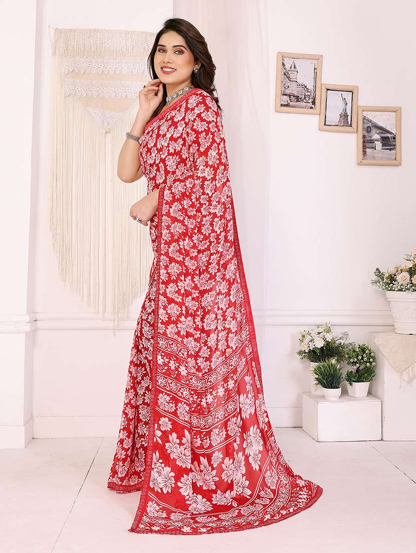 women printed casual wear saree with blouse - 22048900 -  Standard Image - 1