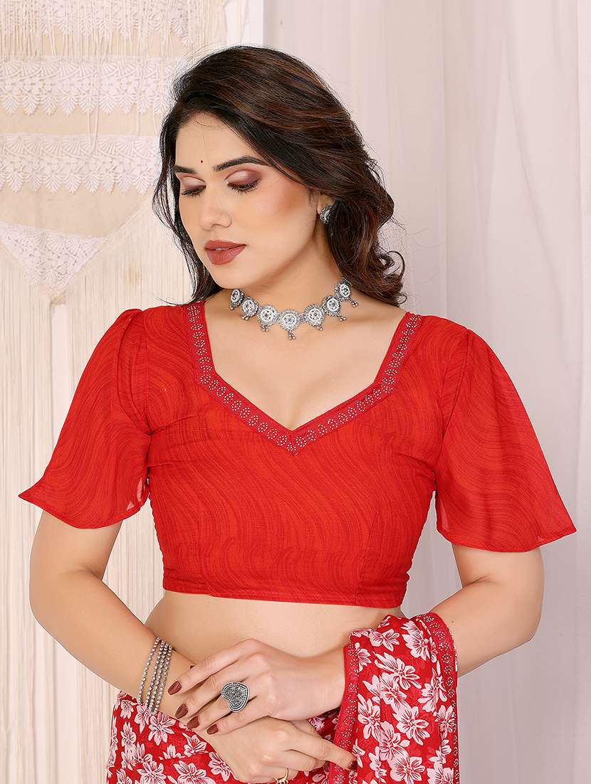 women printed casual wear saree with blouse - 22048900 -  Standard Image - 4