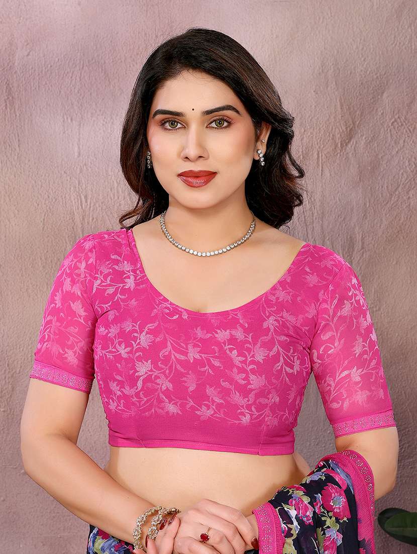 women printed casual wear saree with blouse - 22048908 -  Standard Image - 4