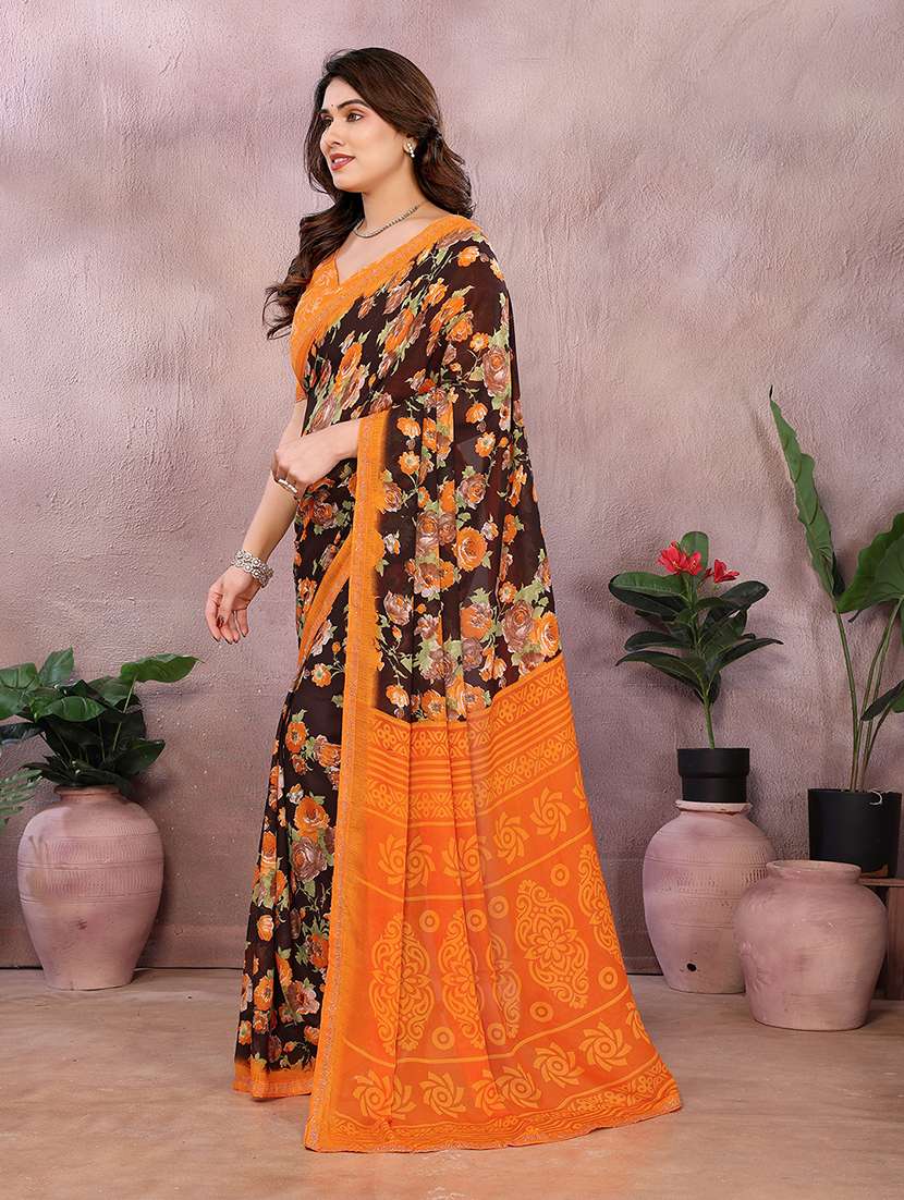women printed casual wear saree with blouse - 22048910 -  Standard Image - 1