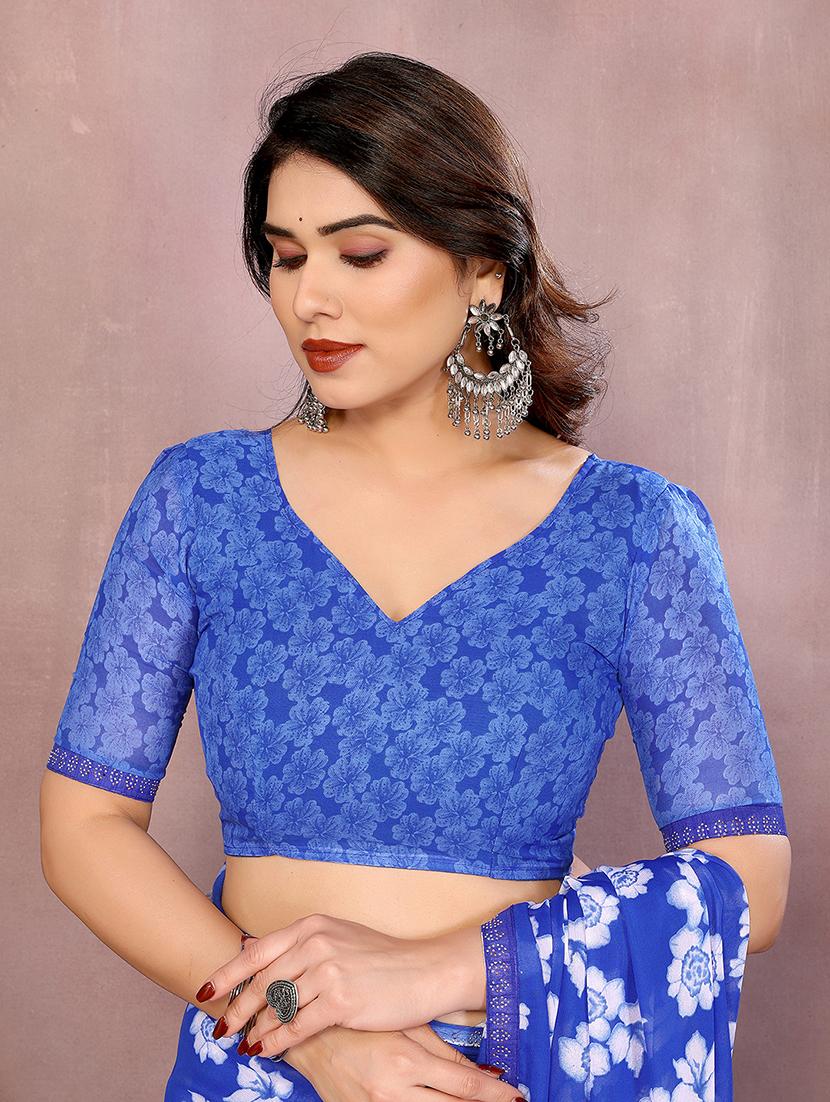 women printed casual wear saree with blouse - 22048912 - Standard Image - 4