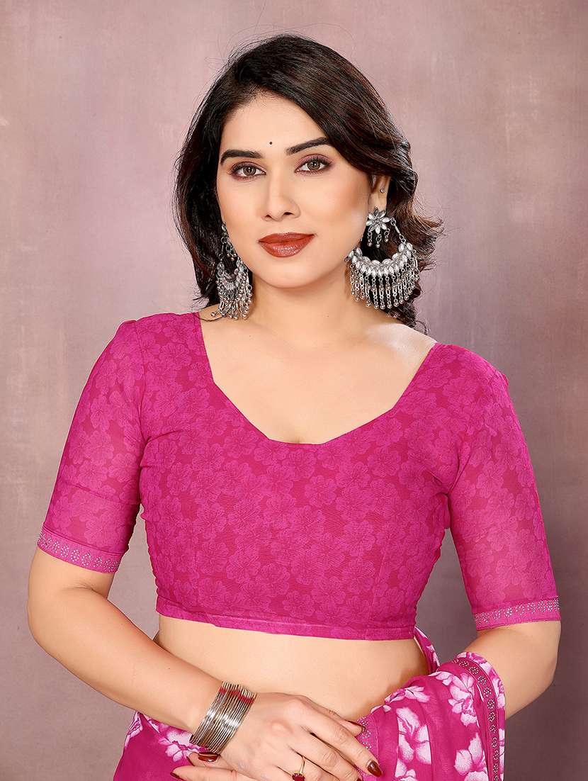 women printed casual wear saree with blouse - 22048914 - Standard Image - 4