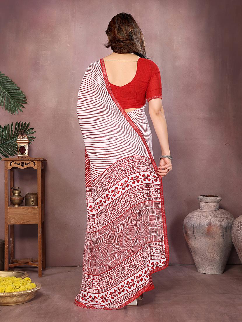 women printed casual wear saree with blouse - 22048920 - Standard Image - 4