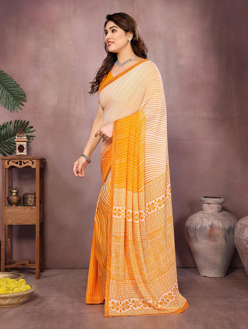 women printed casual wear saree with blouse - 22048921 - Standard Image - 1