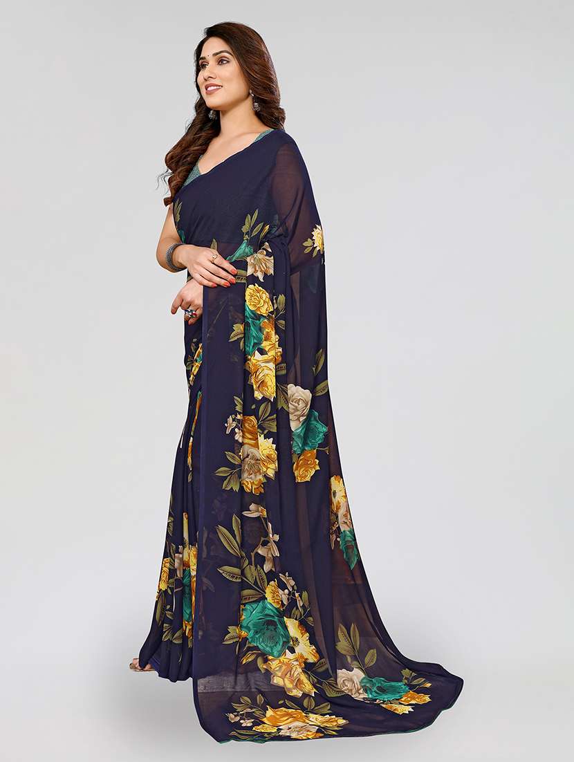 women printed casual wear saree with blouse - 22048954 -  Standard Image - 1
